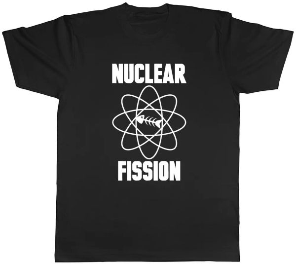 

nuclear fission mens ladies womens t-shirt, White;black