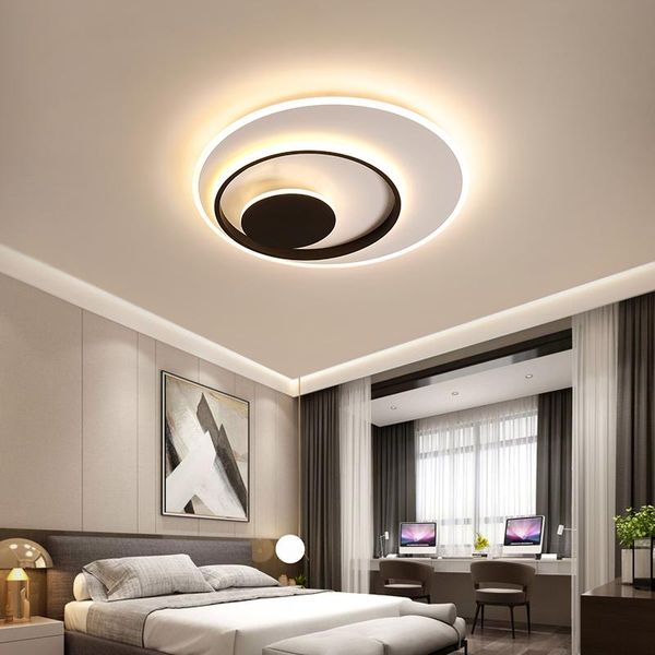 

bedroom led ceiling overhead lights modern circle design black and white hanging lamp for kitchen foyer dining room dimmable