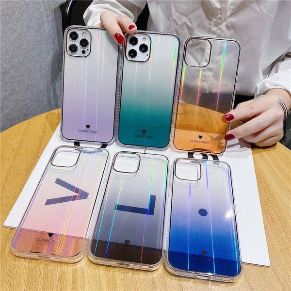 

transparent clear color glitter phone cases shell soft tpu for iphone 12 11pro x xs 7/8plus back cover