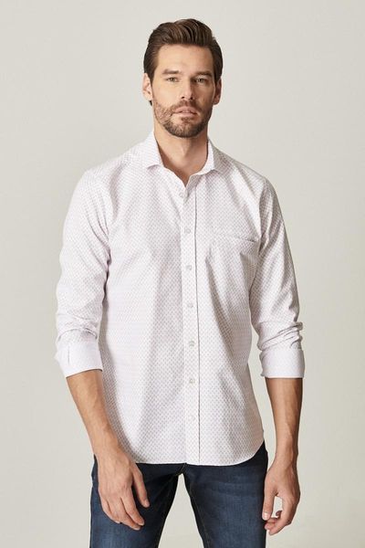 

men's dress shirts shirt male white-beige tailored slim fit small collar italian printed, White;black