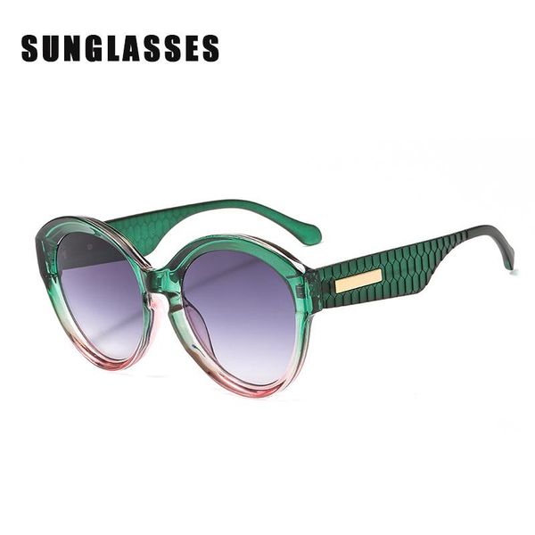 

outdoor eyewear fashion all-match sunglasses pc frame round two-color ocean film ladies gafas de sol para mujer
