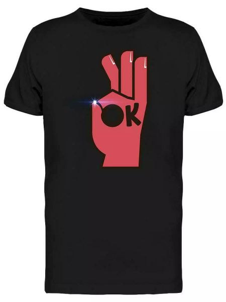 

Okay Hand Sign Tee Men's -Image by Shutterstock, White;black