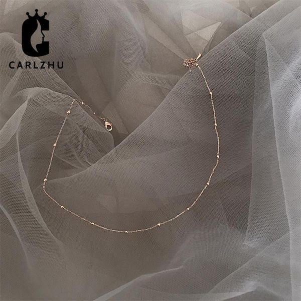 

white gold or rose plated 925 sterling chain bead choker necklace for women simple fashion wedding statement charm jewelry chokers, Golden;silver