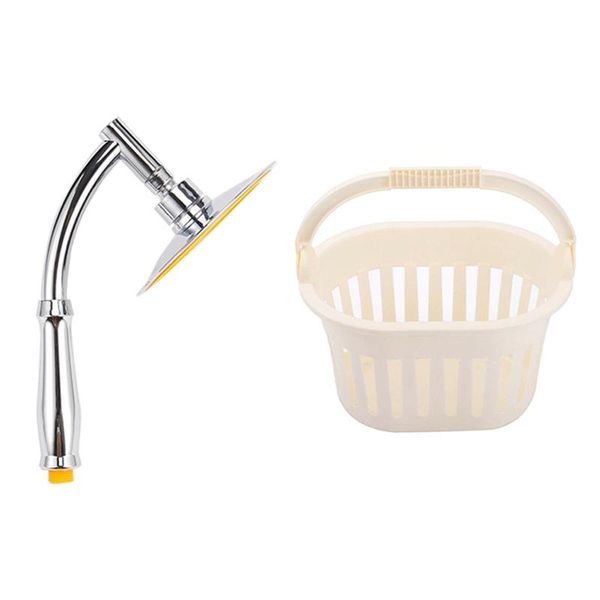 

pcs plastic storage basket & 1 set luxury rain shower head 6 inch handheld laundry organization