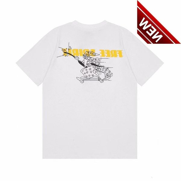 

and 2021 summer spring new off cartoon old man design round neck pullover short sleeve unisex, White;black