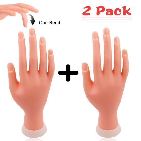 

practice hand for manicure nail training model flexible movable prosthetic soft fake printer nails tool1, Silver