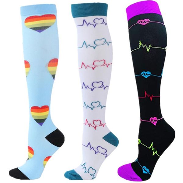 

men's socks compression stockings size s-xxl fit edema,diabetes,varicose veins circulation running men women knee, Black