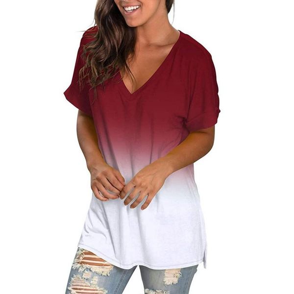 

women's t-shirt female short sleeve t-shirts v neck tee casual summer women v-neck, White