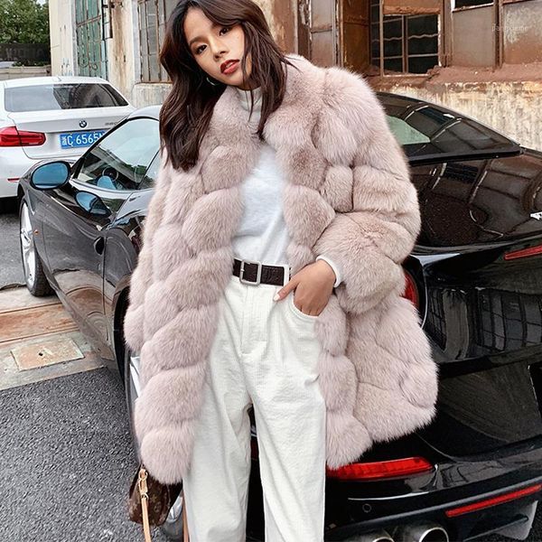 

women's fur & faux women real coat ladies natural genuine winter, Black