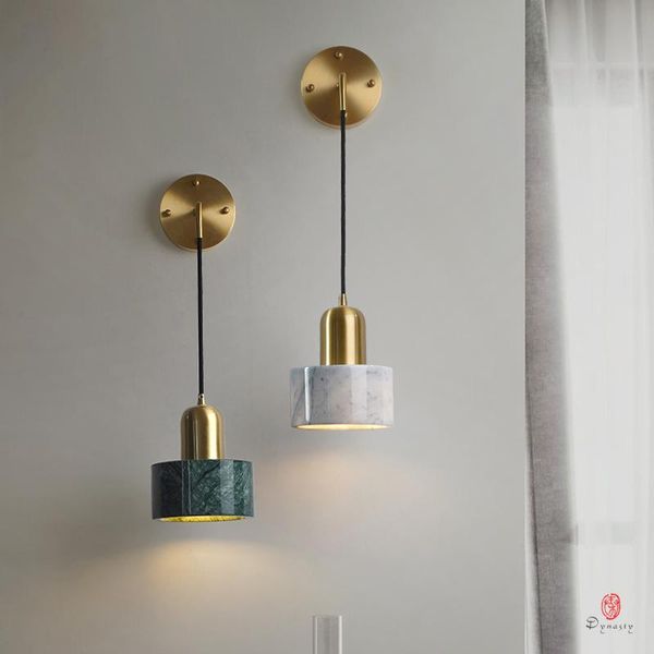 

wall lamp luxury hanging lights iron& marble fancy modern decoration home el bedroom bedside led e27 holder lighting fixture