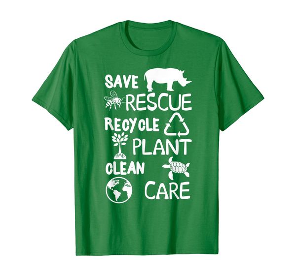 

save bees rescue animals recycle plastic earth day plant t-shirt, White;black