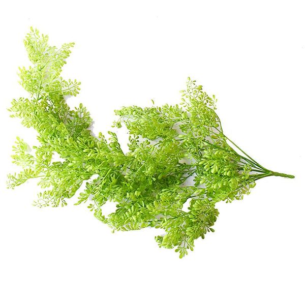 

decorative flowers & wreaths 9-prong simulation spray color green tropical plant rattan wall hanging decoration materials plastic qq grass w