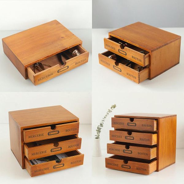 

storage drawers creative chinese retro wooden living room deskjewelry box office 4layer drawer multifunction cabinet