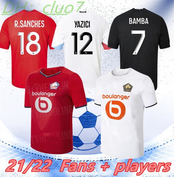

2021 2022 champion losc lille soccer jerseys david fonte burak bamba yazici football shirts 21 22 jikone r.sanches t.weah .araujo maillots, Black;yellow