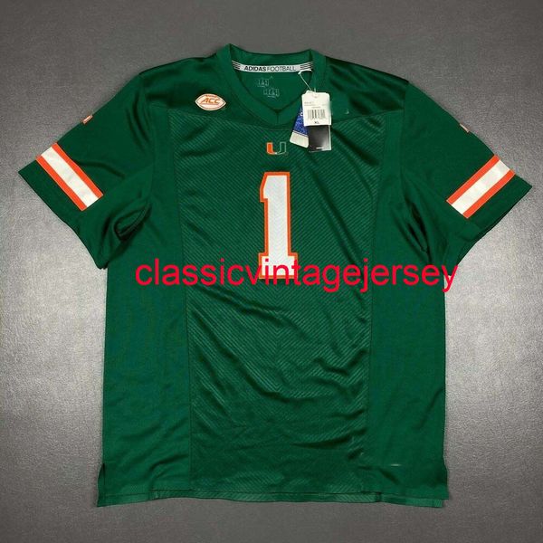 

stitched hurricanes acc football jersey embroidery custom xs-5xl 6xl, Black