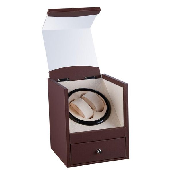 

watch boxes & cases luxury electric shaker storage box double head mechanical display single motor automatic pu winding, Black;blue