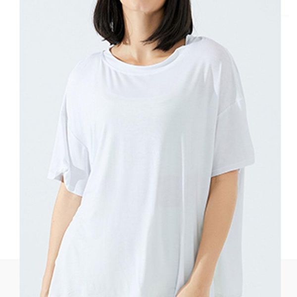 

fashion short sleeve workout women loose fit yoga sports shirt ladies outfit