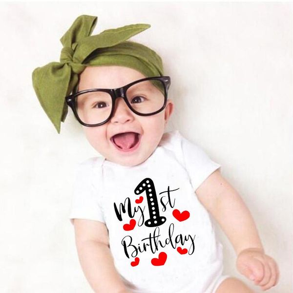 

rompers it's my 1st birthday baby bodysuit short-sleeved first party clothes 100% cotton boys girls outfits shower gift, Blue