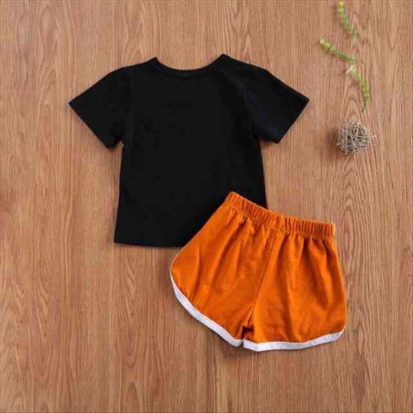

2pcs clothes set kids boys sets letter print short sleeve pullover t shirts shorts outfits, White