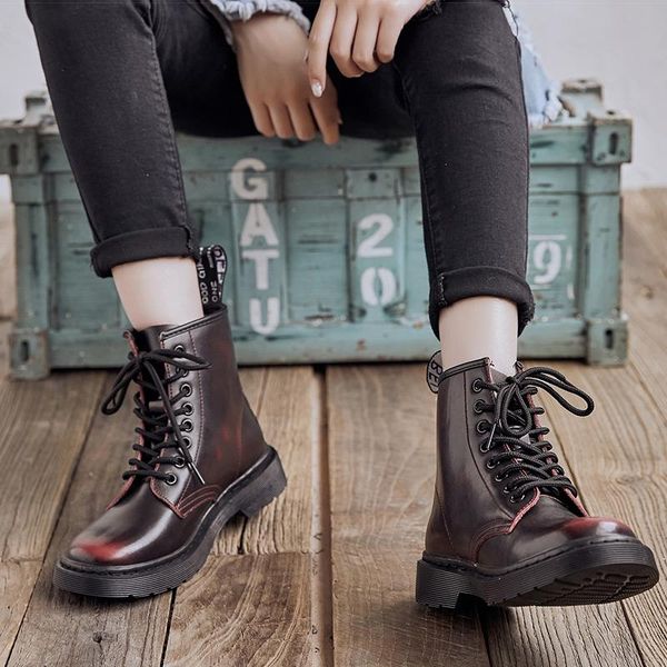 

sandals women boots soft leather for couple 2021 autumn winter men locomotive ankle bottine gradient demi-season botas de mujer, Black