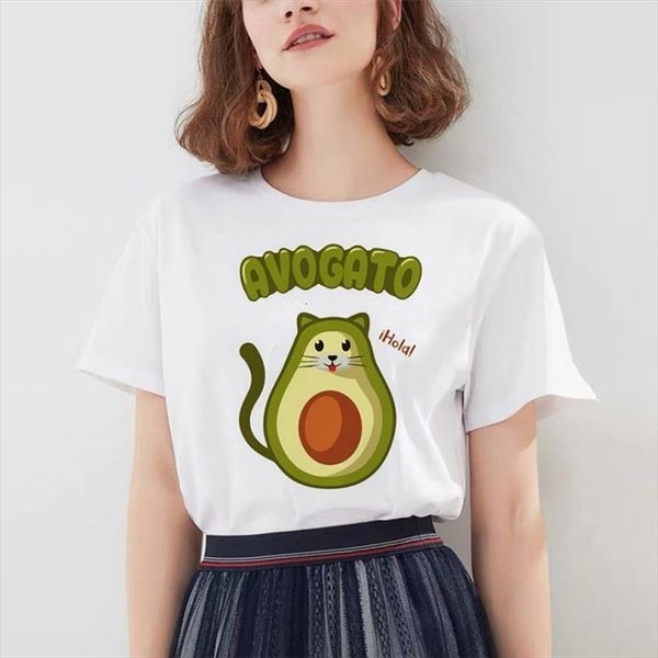 

cartoon avocado men funny mens t shirts short sleeve cute harajuku tee femme vintage graphic aesthetic korean style clothes, White;black