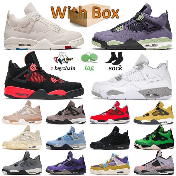 

2022 jumpman 4 4s basketball shoes designer woman canvas canyon purple white oreo shimmer black cat zen master red thunder sports sneakers m