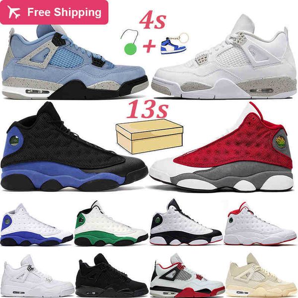 

with box basketball shoes 4s men women 13s 4 university blue white oreo 13 chicago red flint black what the thunder trainer mens sneakers