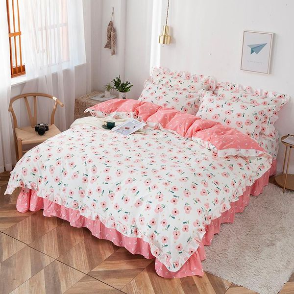 

bedding sets rural full  king lace cotton set duvet cover pillowcase flat bed sheet bedspreads home textiles bedclothes bedroom