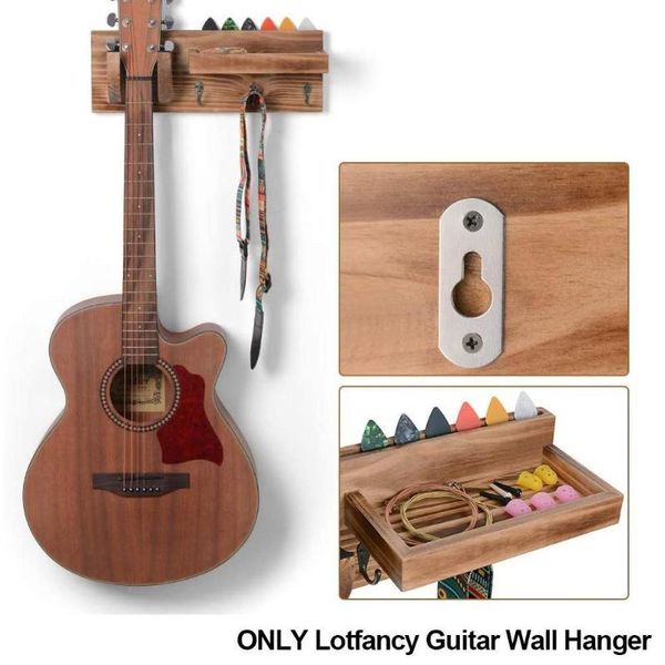 

hooks & rails 1pc wall mount vintage guitar storage rack wooden hook cushion wood base