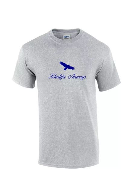 

khalifa airways blue logo algerian aviation airline sport gray cotton t-shirt, White;black