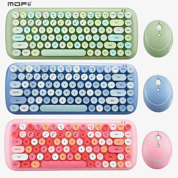 

mofii candy 1 set wireless keyboard colorful 1600dpi mini 2.4g usb optical gaming mouse for lapnotebook pc girls gift