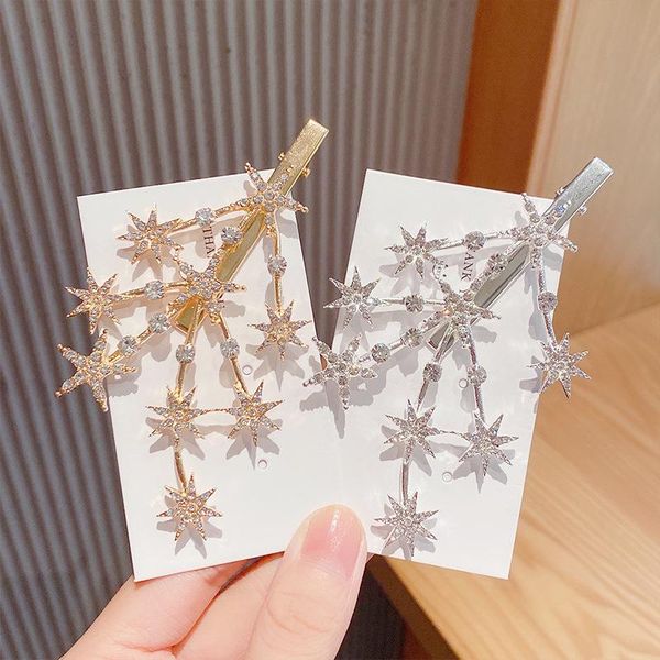 

hair accessories bridal crystal star clips wedding jewelry handmade women ornaments headpieces