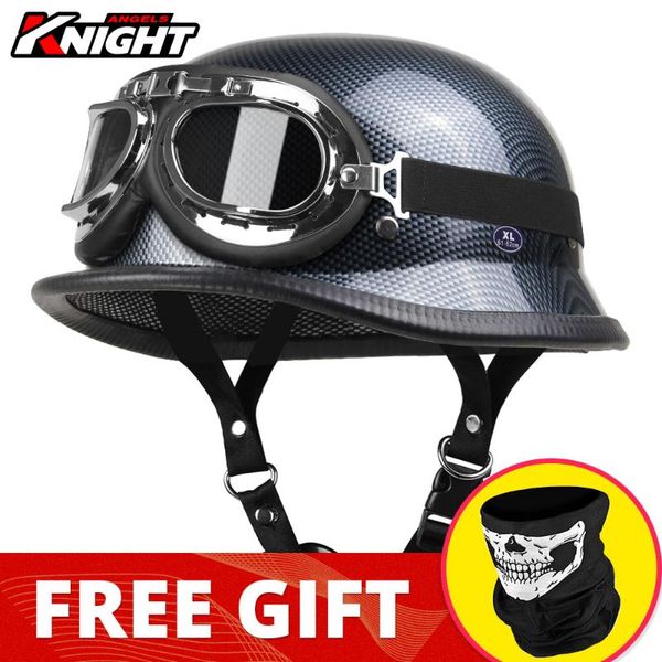 

motorcycle helmets helmet casco moto motocross carbon fiber open face german leather dot certification half motorbike