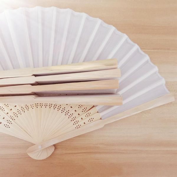 

other home decor 20/40 pcs/lot personalized print engrave wedding favor silk fan customized name cloth hand gift