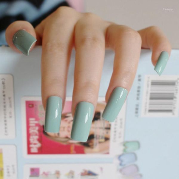 

20pcs artificial fasle nails light green candy fake for design lady fingernails art manicure tool 3181, Red;gold
