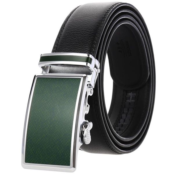 

belts alloy green black automatic buckle belt men 3.5cm width genuine leather oversize 130 140 150 160 170cm waist straps jeans, Black;brown