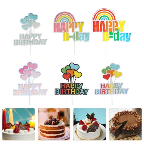 

other festive & party supplies 6pcs birthday cake ers decoration heart picks