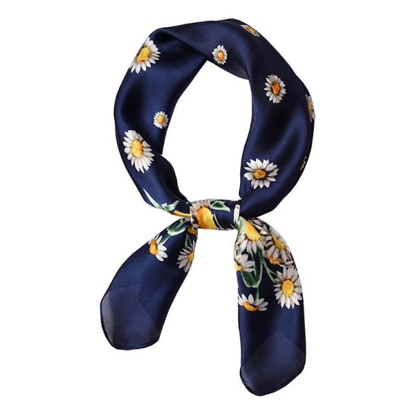 

scarves retro spring women's silk scarf square hijab design leopard print luxury bandanas foulard female hair ribbon pashmina neck wrap, Blue;gray