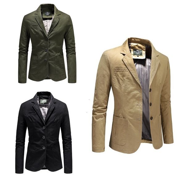 

autumn spring and men's casual suit collar jaet pure cotton coat fashion, White;black