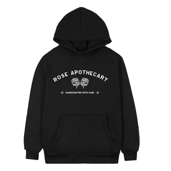 

fashion rose apothecary english rose print casual hoodie women, Black