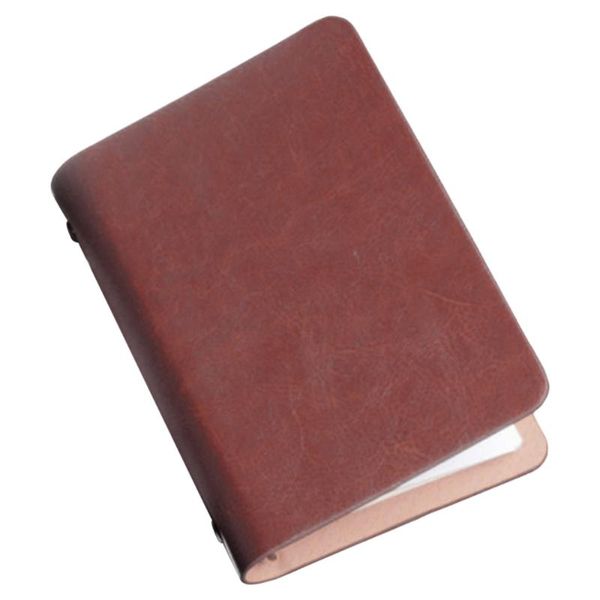 

notepads 1pc pu leather notebook a7 pocket planner loose-leaf portable schedule checklist for home school office (brown), Purple;pink