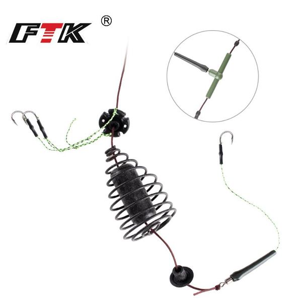 

enhanced version metal fishing lure group cage 30g-80g feeder carp with main pe speckle line high carbon steel 8# hooks