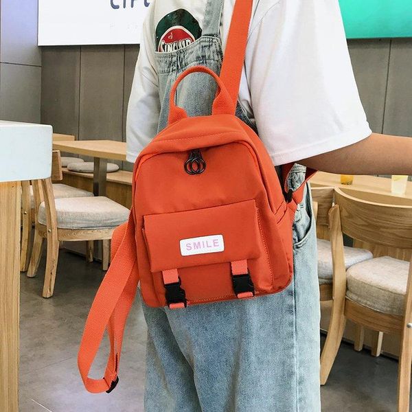 

backpack sweet girl simple solid color casual mini student school bag wild campus style portable children