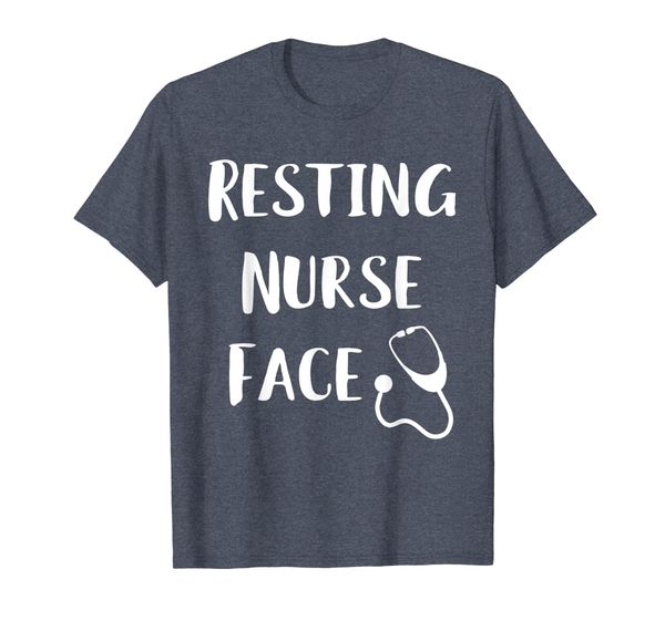 

resting nurse face funny rn er gift t-shirt, White;black