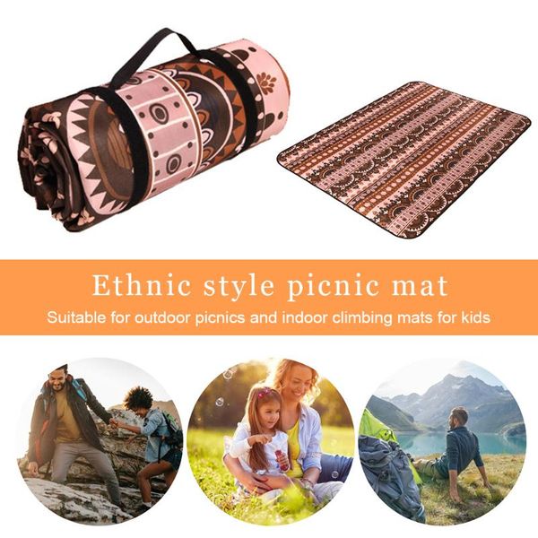 

outdoor pads 150x200cm camping mat waterproof picnic beach folding child play mattress nation style printed thicken moistureproof blanket