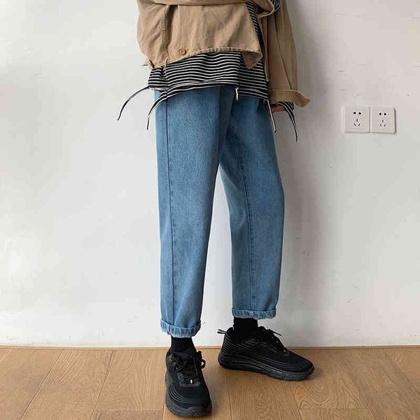

men's jeans2021 casual japanese streetwear fashion jeans, Blue