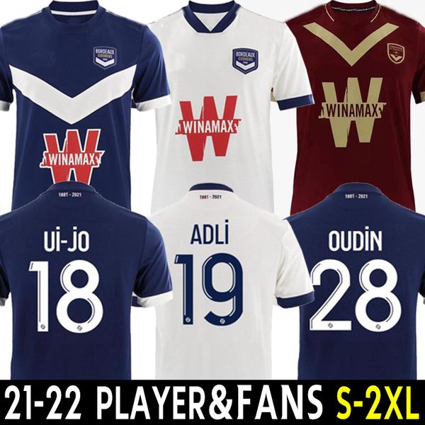 

21 22 kids soccer jerseys kits girondins de bordeaux maillot de football shirt 2021 2022 maja oudin s.kalu ben arfa t.basic men thai uniform, Black;yellow