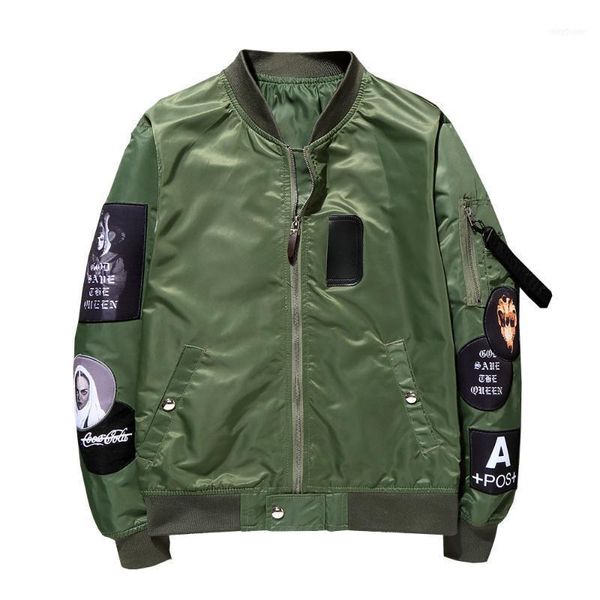 

men's jackets 2021 spring and autumn high-quality jacket casual zipper bomber fashion aviation1, Black;brown