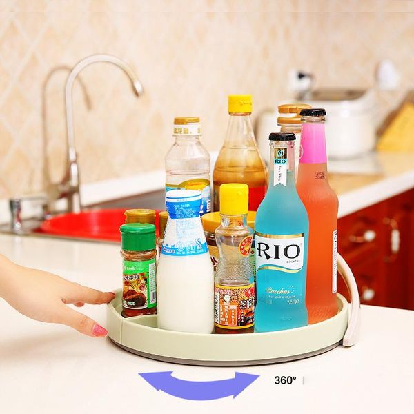

storage bottles & jars round 360 degree rotating pull-out turntable food rack household bathroom kitchen condiment cabinet dining table