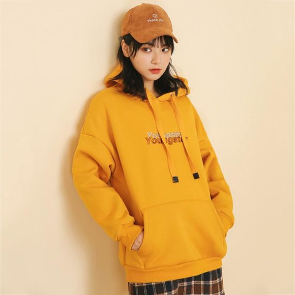 

women's hoodies & sweatshirts sweatshirt plus velvet thickening hoodie fall winter clothes loose women warm lamb wool black pink top